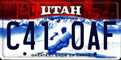 UT license plate C410AF