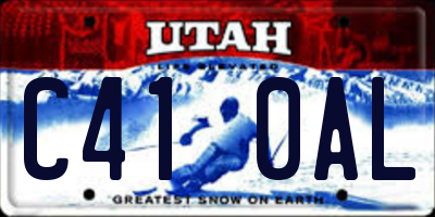 UT license plate C410AL