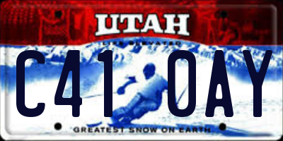 UT license plate C410AY