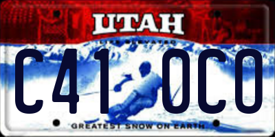 UT license plate C410CO