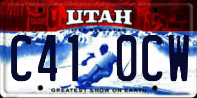 UT license plate C410CW