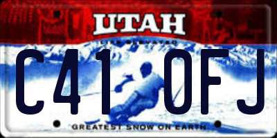 UT license plate C410FJ