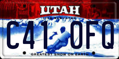 UT license plate C410FQ