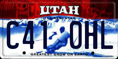 UT license plate C410HL