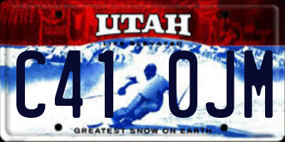 UT license plate C410JM