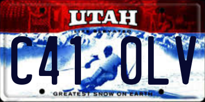 UT license plate C410LV