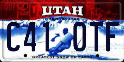 UT license plate C410TF