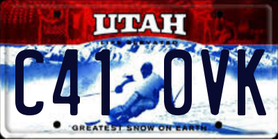 UT license plate C410VK