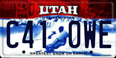 UT license plate C410WE