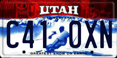 UT license plate C410XN