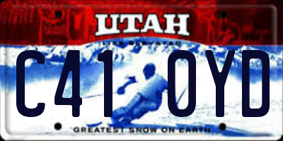 UT license plate C410YD