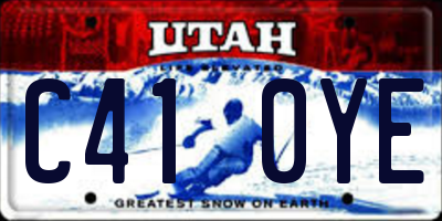 UT license plate C410YE