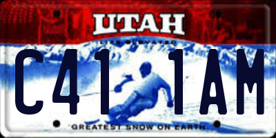 UT license plate C411AM