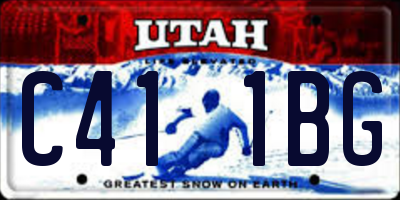 UT license plate C411BG