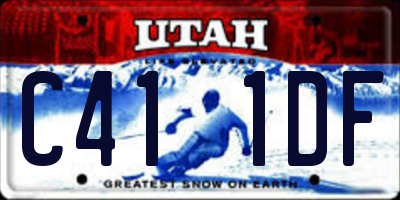 UT license plate C411DF