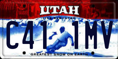 UT license plate C411MV