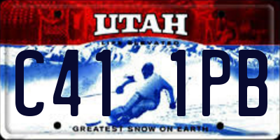 UT license plate C411PB