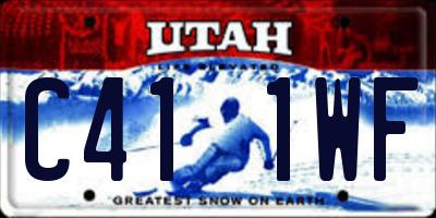UT license plate C411WF