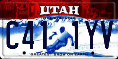 UT license plate C411YV