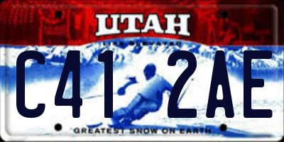 UT license plate C412AE