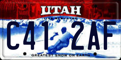 UT license plate C412AF