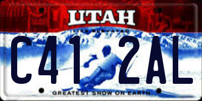 UT license plate C412AL