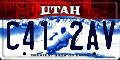 UT license plate C412AV