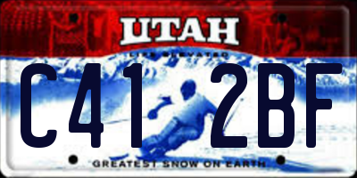 UT license plate C412BF