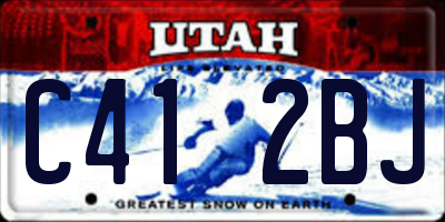 UT license plate C412BJ