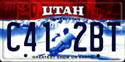 UT license plate C412BT