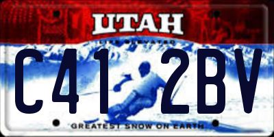 UT license plate C412BV