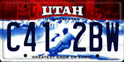 UT license plate C412BW