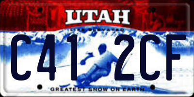 UT license plate C412CF