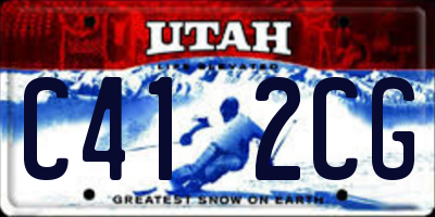 UT license plate C412CG