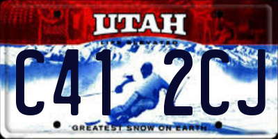 UT license plate C412CJ