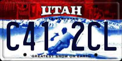UT license plate C412CL
