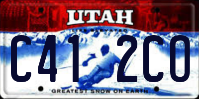 UT license plate C412CO