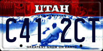 UT license plate C412CT