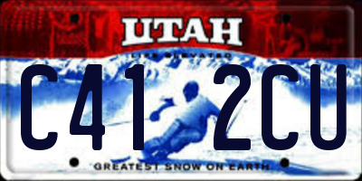 UT license plate C412CU
