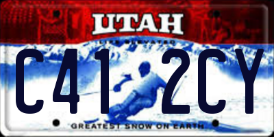 UT license plate C412CY