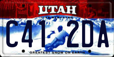 UT license plate C412DA
