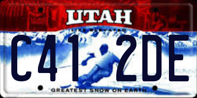 UT license plate C412DE