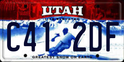 UT license plate C412DF
