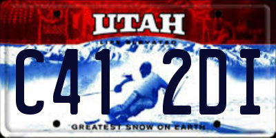 UT license plate C412DI
