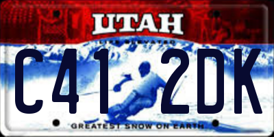 UT license plate C412DK