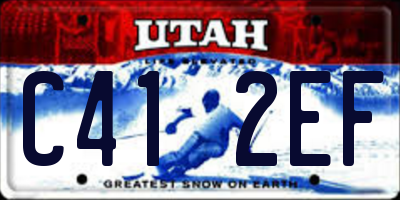 UT license plate C412EF