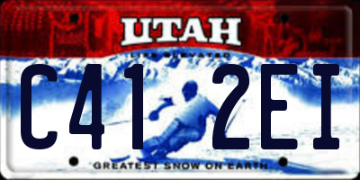 UT license plate C412EI
