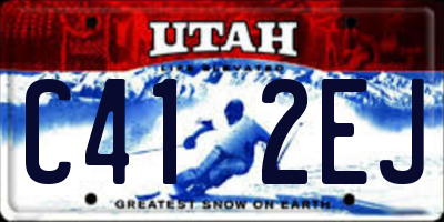 UT license plate C412EJ