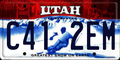 UT license plate C412EM