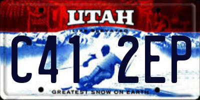 UT license plate C412EP
